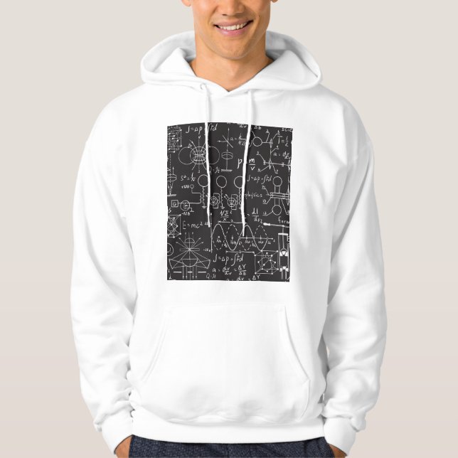 Scientific Formulas: Chalkboard Calculations Patte Hoodie (Front)