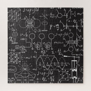 Scientific Formulas: Chalkboard Calculations Patte Jigsaw Puzzle