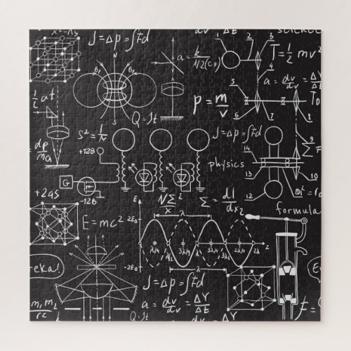 Scientific Formulas Chalkboard Calculations Patte Jigsaw Puzzle