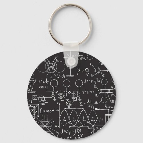Scientific Formulas Chalkboard Calculations Patte Keychain
