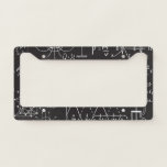 Scientific Formulas: Chalkboard Calculations Patte License Plate Frame<br><div class="desc">Physical formulas, graphics and scientific calculations on chalkboard. Vintage hand drawn illustration laboratory seamless pattern Merge art and science in a lab-themed pattern of illustrations on chalkboard. Chalkboard equations flow, science in every line. scientific, laboratory, physics, equation, drawing, chalk, math, symbol, decorative, science, code, pattern, chalkboard, background, illustration, decor, education,...</div>