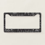 Scientific Formulas: Chalkboard Calculations Patte License Plate Frame<br><div class="desc">Physical formulas, graphics and scientific calculations on chalkboard. Vintage hand drawn illustration laboratory seamless pattern Merge art and science in a lab-themed pattern of illustrations on chalkboard. Chalkboard equations flow, science in every line. scientific, laboratory, physics, equation, drawing, chalk, math, symbol, decorative, science, code, pattern, chalkboard, background, illustration, decor, education,...</div>