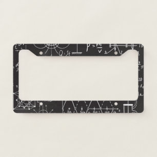 Scientific Formulas: Chalkboard Calculations Patte License Plate Frame