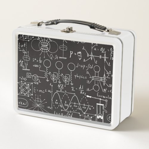 Scientific Formulas Chalkboard Calculations Patte Metal Lunch Box