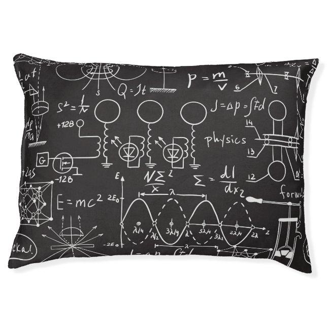 Scientific Formulas: Chalkboard Calculations Patte Pet Bed (Front)