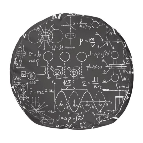 Scientific Formulas Chalkboard Calculations Patte Pouf