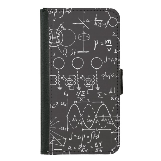 Scientific Formulas: Chalkboard Calculations Patte Samsung Galaxy Wallet Case (Front)