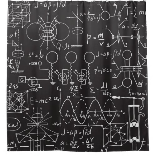 Scientific Formulas Chalkboard Calculations Patte Shower Curtain