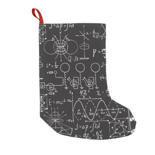 Scientific Formulas Chalkboard Calculations Patte Small Christmas Stocking