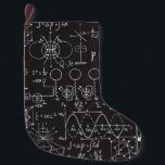 Scientific Formulas: Chalkboard Calculations Patte Small Christmas Stocking<br><div class="desc">Physical formulas, graphics and scientific calculations on chalkboard. Vintage hand drawn illustration laboratory seamless pattern Merge art and science in a lab-themed pattern of illustrations on chalkboard. Chalkboard equations flow, science in every line. scientific, laboratory, physics, equation, drawing, chalk, math, symbol, decorative, science, code, pattern, chalkboard, background, illustration, decor, education,...</div>