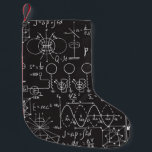 Scientific Formulas: Chalkboard Calculations Patte Small Christmas Stocking<br><div class="desc">Physical formulas, graphics and scientific calculations on chalkboard. Vintage hand drawn illustration laboratory seamless pattern Merge art and science in a lab-themed pattern of illustrations on chalkboard. Chalkboard equations flow, science in every line. scientific, laboratory, physics, equation, drawing, chalk, math, symbol, decorative, science, code, pattern, chalkboard, background, illustration, decor, education,...</div>
