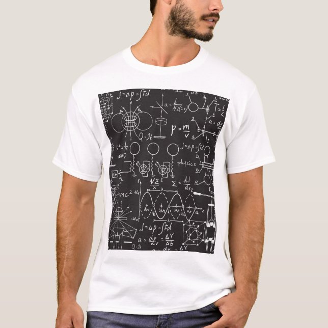 Scientific Formulas: Chalkboard Calculations Patte T-Shirt (Front)