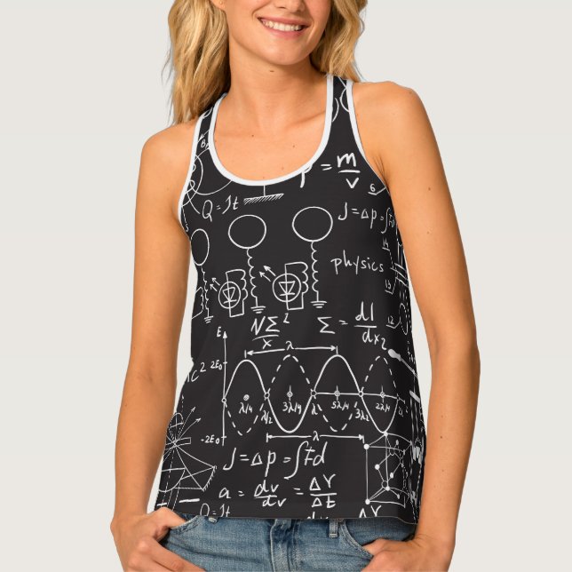 Scientific Formulas: Chalkboard Calculations Patte Tank Top (Front)
