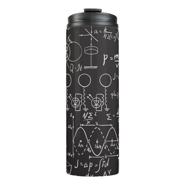 Scientific Formulas: Chalkboard Calculations Patte Thermal Tumbler (Front)