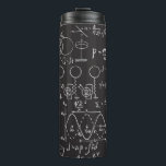 Scientific Formulas: Chalkboard Calculations Patte Thermal Tumbler<br><div class="desc">Physical formulas, graphics and scientific calculations on chalkboard. Vintage hand drawn illustration laboratory seamless pattern Merge art and science in a lab-themed pattern of illustrations on chalkboard. Chalkboard equations flow, science in every line. scientific, laboratory, physics, equation, drawing, chalk, math, symbol, decorative, science, code, pattern, chalkboard, background, illustration, decor, education,...</div>