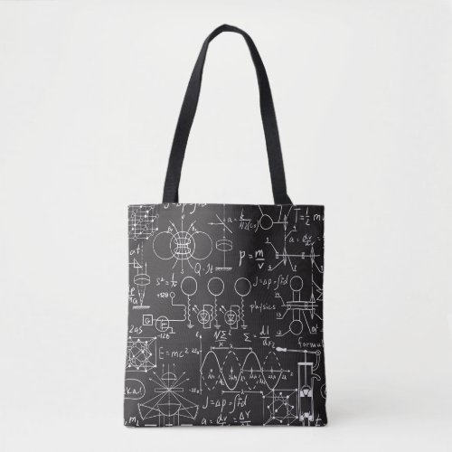 Scientific Formulas Chalkboard Calculations Patte Tote Bag