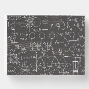 Scientific Formulas: Chalkboard Calculations Patte Wooden Box Sign