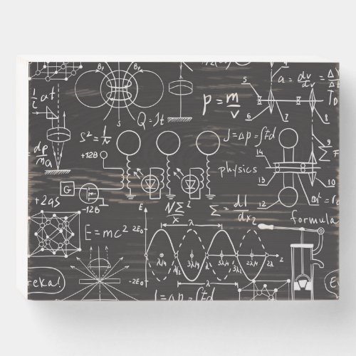Scientific Formulas Chalkboard Calculations Patte Wooden Box Sign