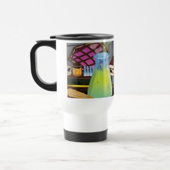 Scientific Laboratory With Flasks And Equipment Travel Mug by bartonleclaydesign at Zazzle