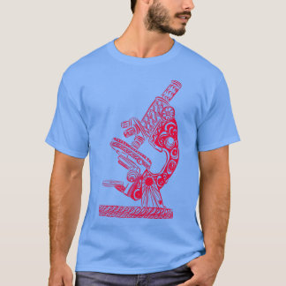 Scientific Microscope Line Drawing Beetle Crimson T-Shirt