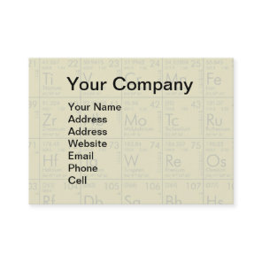 Scientific Periodic Table of the Elements Business Card