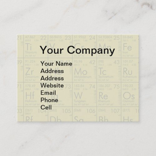 Scientific Periodic Table of the Elements Business Card