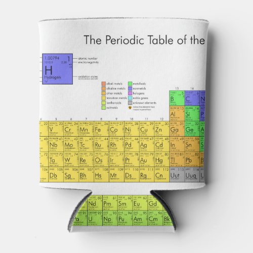 Scientific Periodic Table of the Elements Can Cooler