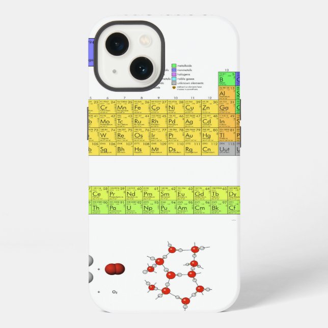 Scientific Periodic Table of the Elements Iphone Case (Back)