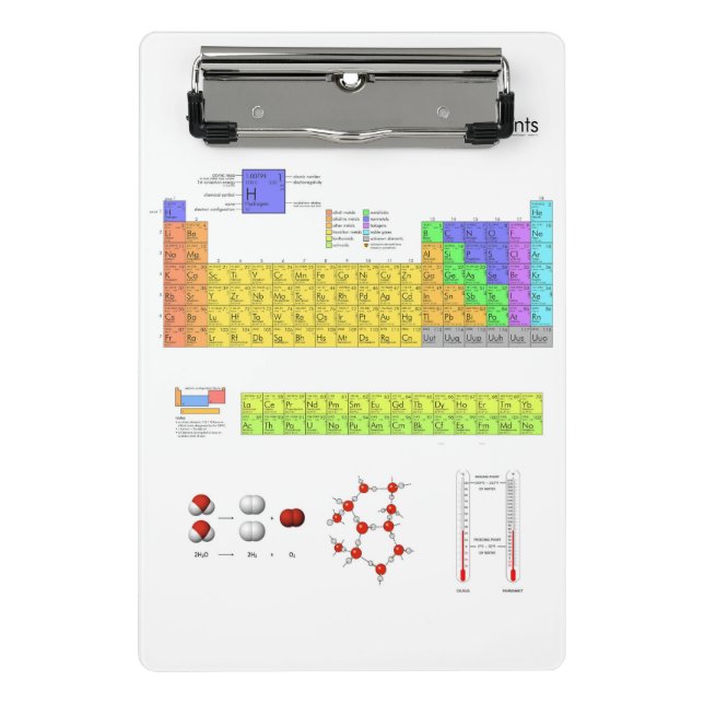 Scientific Periodic Table of the Elements Mini Clipboard (Front)