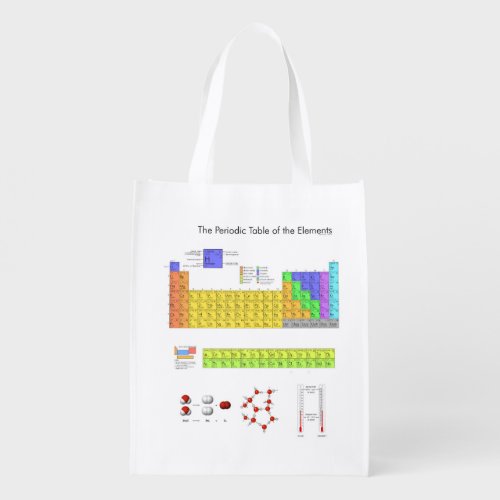 Scientific Periodic Table of the Elements Reusable Grocery Bag