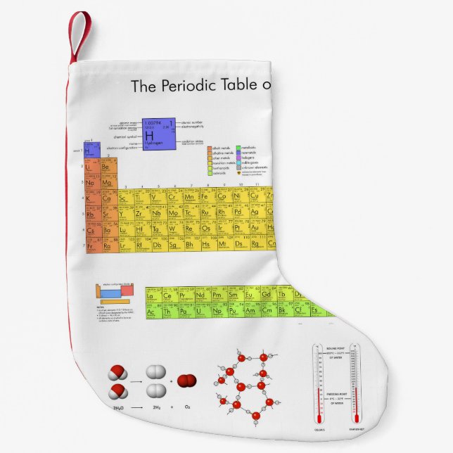 Scientific Periodic Table of the Elements Small Christmas Stocking (Front)