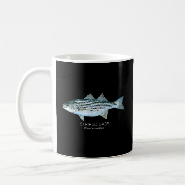 Scientific Striped Bass For Surf Striper Fishermen Coffee Mug (Left)