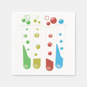Scientific Test Tubes cartoon Paper Napkins