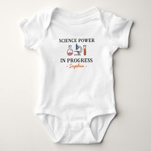 Scientist Baby Shower - Science Power in Progress Bodysuit (Front)