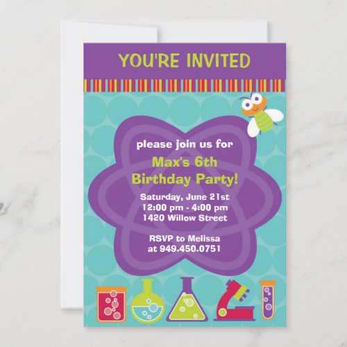 Scientist Birthday Party Invitation