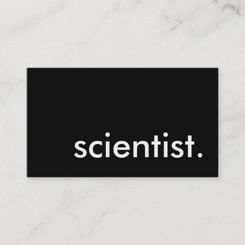 scientist. business card