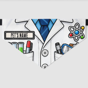 Scientist Costume Custom Name Halloween Pet Bandana Collar