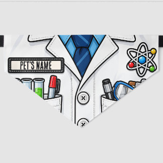 Scientist Costume Custom Name Halloween Pet Bandana Collar