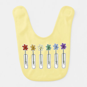 Scientist Flower and Beaker Geek Baby Bib
