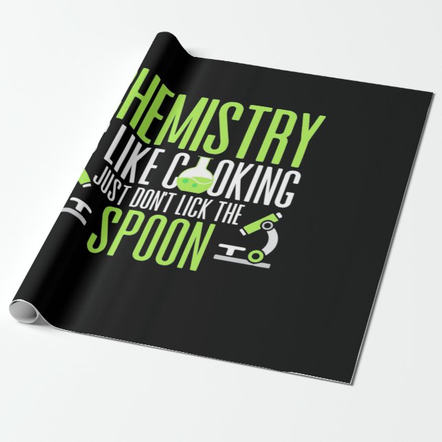 Scientist Gift | Chemistry Is Like Cooking Wrapping Paper (Unrolled)
