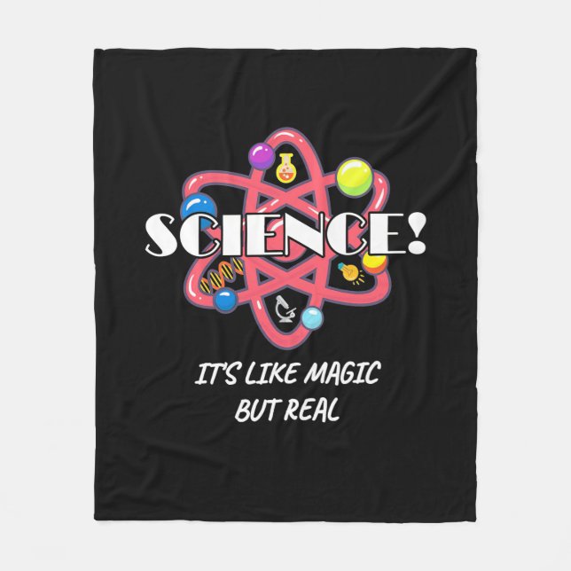 Scientist Gift | Chemistry Science Is Like Magic Fleece Blanket (Front)