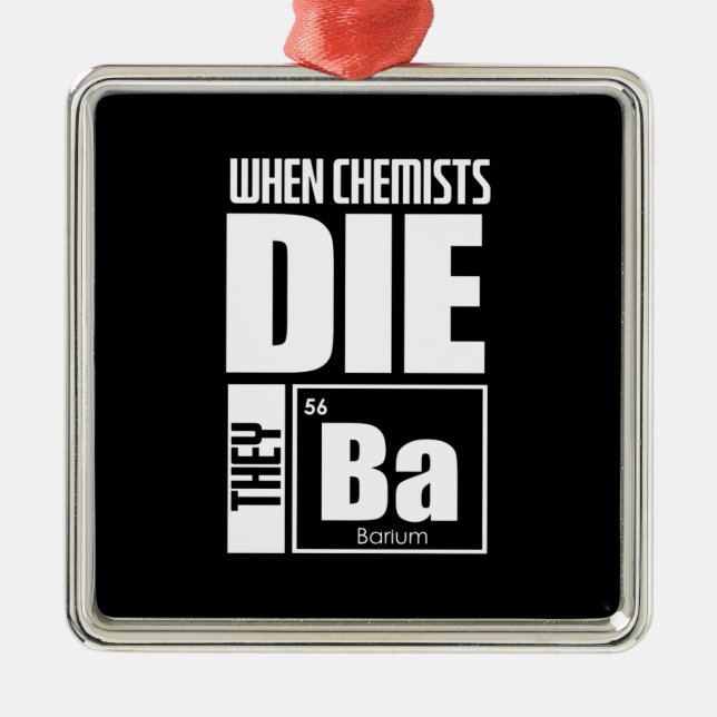 Scientist Gift | Lovely Chemistry Metal Ornament (Front)