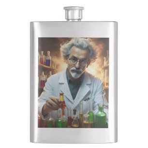 Scientist In A Laboratory Mixing Potions, Flask