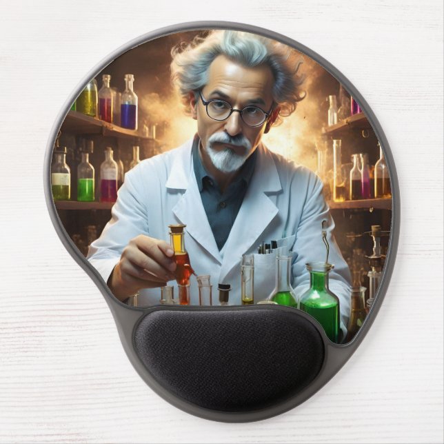 Scientist In A Laboratory Mixing Potions, Gel Mouse Pad (Front)