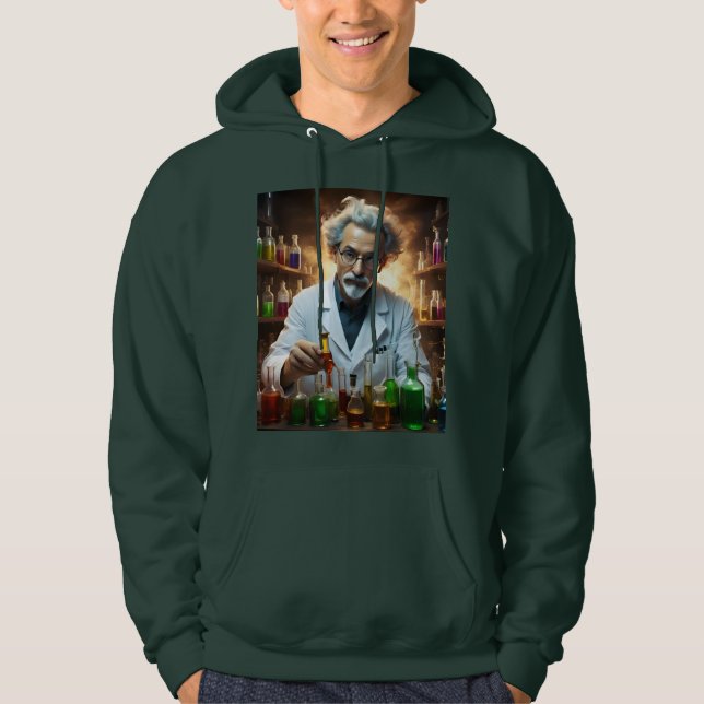 Scientist In A Laboratory Mixing Potions, Hoodie (Front)