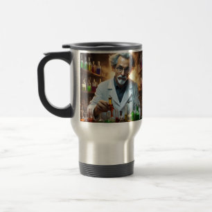 Scientist In A Laboratory Mixing Potions, Travel Mug