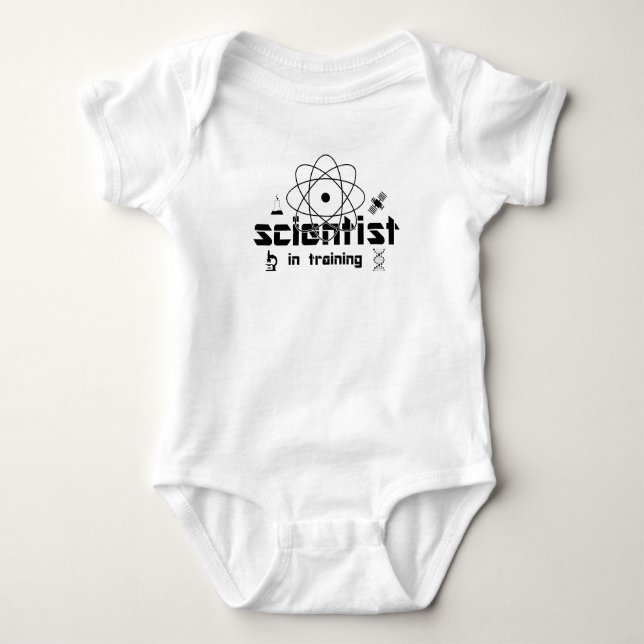 Scientist in Training One-Piece Baby Bodysuit (Front)