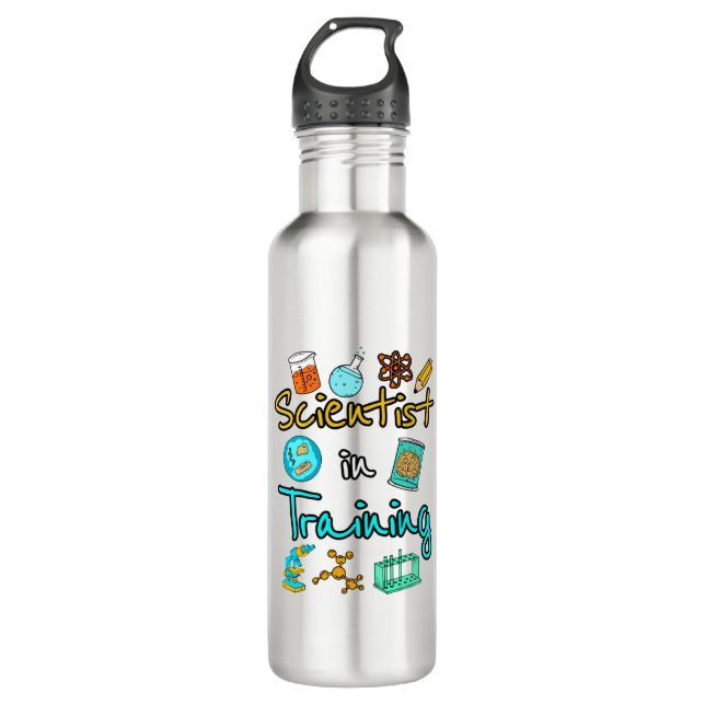 Scientist in Training Science Lover STEM Stainless Steel Water Bottle (Front)