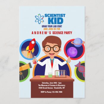 Scientist Kid Invitation by heartfeltclub at Zazzle