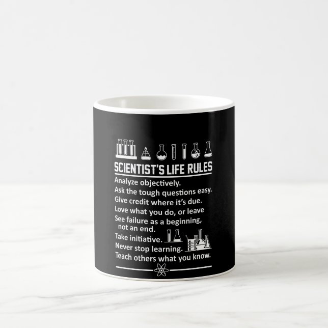 Scientist Life Rules Never Stop Learn Coffee Mug (Center)